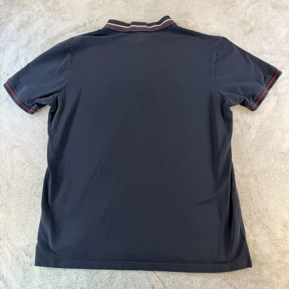 Hugo Boss Polo Shirt Mens Large Navy Regular Fit Cotton Short Sleeve